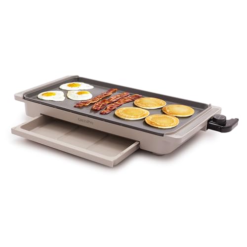 Advanced 10.5”x 20” Electric Griddle with Warming Drawer (10.5" x 20" Electric Griddle / Clay)