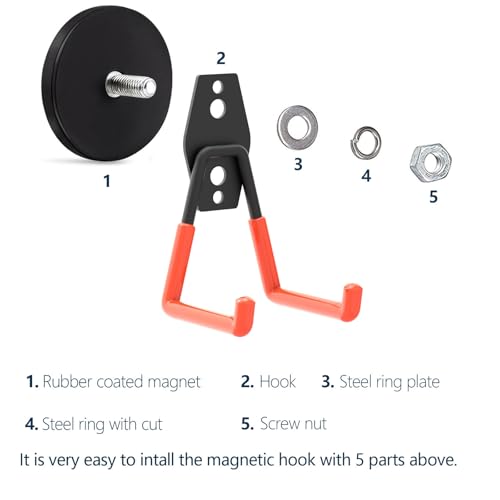 Garage Magnet Hooks (Middle L/4 pack 16-80lbs)