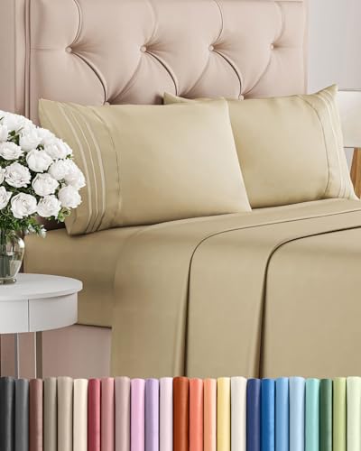 Queen Size 4 Piece Sheet Set (13 - Beige / Queen)