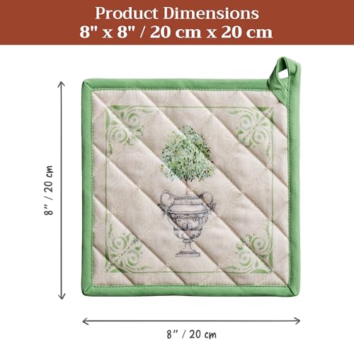 Pot Holders 100% Cotton Potholders (029 - Jardin Du Roy / 8" x 8" (Pot Holder Pack of 1))