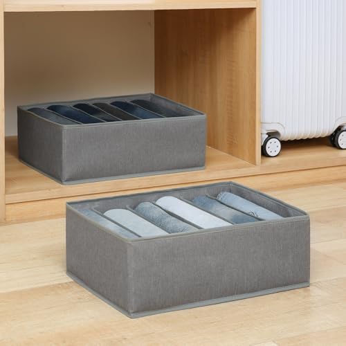 Jeans Pants Organizer for Closet (Grey / 6 Grids)