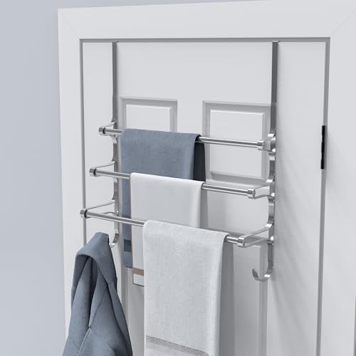 Over The Door Towel Rack (24.21"L / Silver Gray)