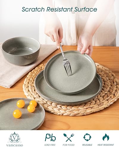 ANYA 18 Pieces Plates and Bowls Set (Stone Gray / 18 Pcs (Service for 6))