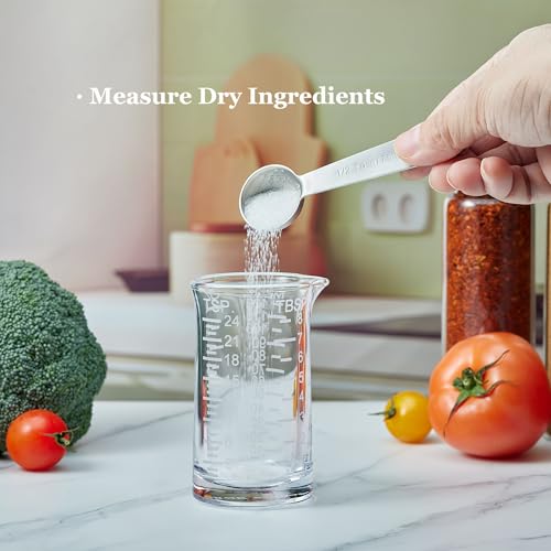 Ackers Shot Glass Etching Scale Measuring Cup 4 Ounce (White (Etching Scale))