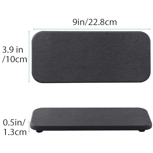 2Pcs Stone Soap Trays Water Absorbing Diatomite Coaster (Dark Gray / 9.0" x 3.9")