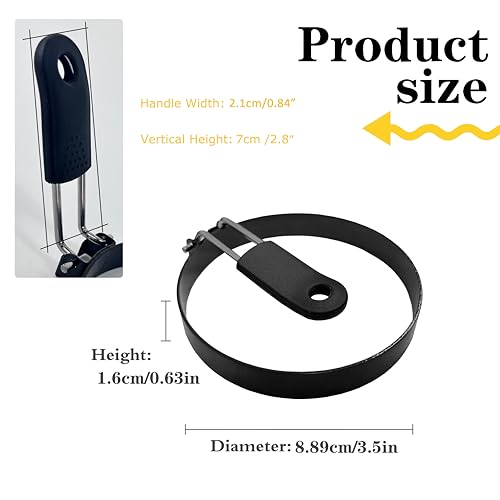 3.5'' Egg Rings with Silicone Handle