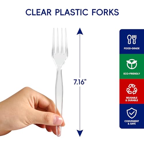 300 Count] Clear Plastic Forks (Clear / Fork)