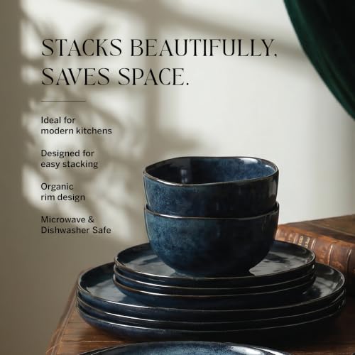 Mirella 24 Piece Stoneware Dinnerware Set (Blue / 24-Piece - Service for 8)
