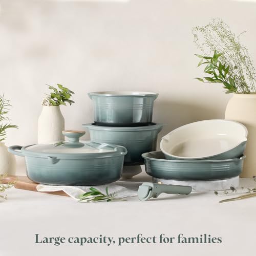 20pcs Titanium Cookware Set (Gradient Green)