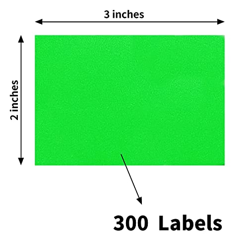 Colored Labels Stickers 3 x 2 Inch (Fluorescent Green / 2*3 inch)
