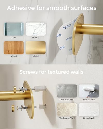 Gold Paper Towel Holder Under Cabinet with Damping Self Adhesive (Gold / One Hand Tear Holder)