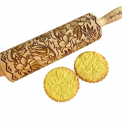 Embossing Rolling Pin BLOOMY with Floral Pattern