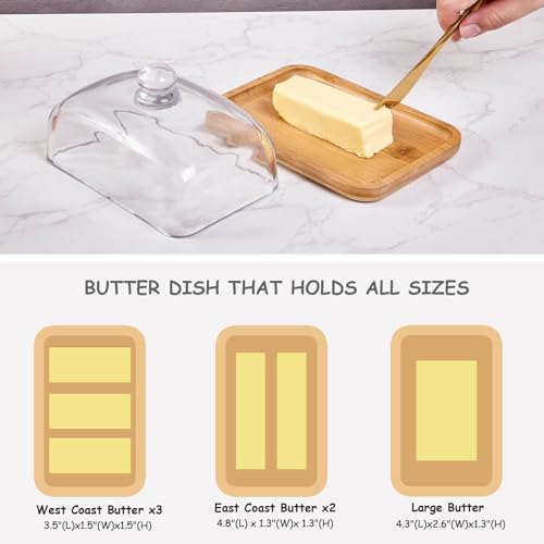 Glass butter dish with lid