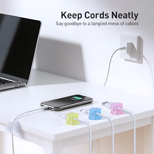 8 Pack Magnetic Cable Clips (Colorful)