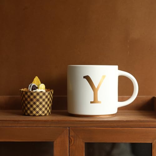 Monogram Ceramic Mugs (gold-Y)
