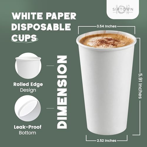 Paper Cups 20 oz 200 Pack for Coffee & Tea Made in USA (20oz - 200 Count)