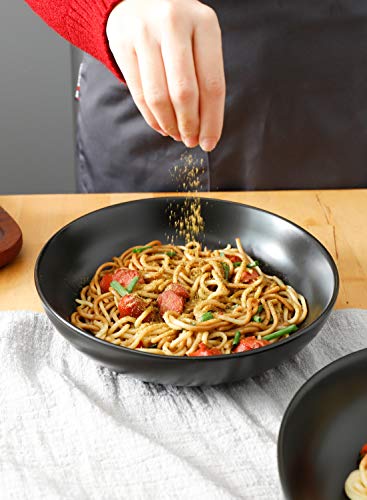 Matte Black Pasta Bowls Set of 4 (4 Count)