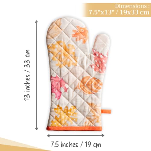 Maison d'Hermine Oven Gloves 100% Cotton Oven Mitt (103 - Colours of Autumn / 7.5" x 13" (Oven Mitt))