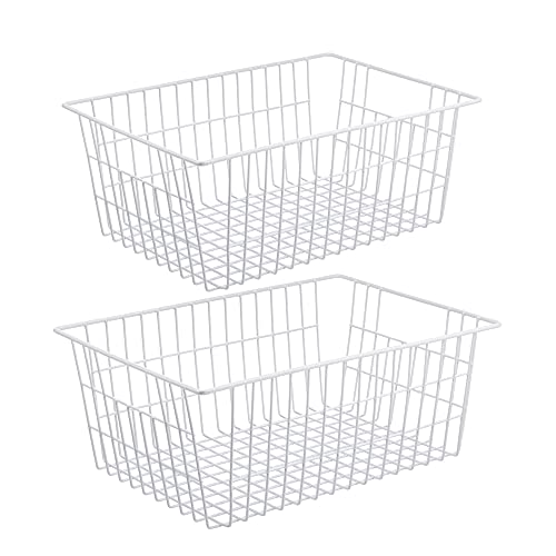 Wire Storage Baskets (2 Pack / White)