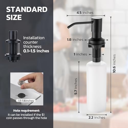 Kitchen Faucet with Soap Dispenser (Matte Black)