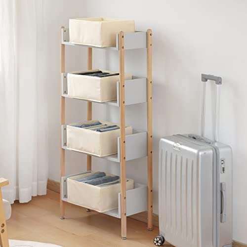Jeans Pants Organizer for Closet (Beige / 5 Grids)