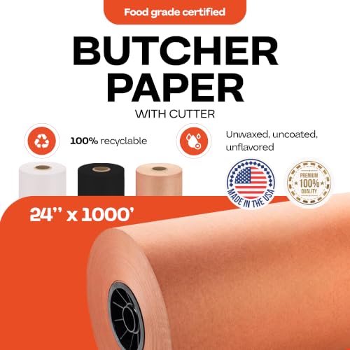 Peach Butcher Paper 24" x 12000" (Peach / 24" X 1000 Feet, 1 Roll)