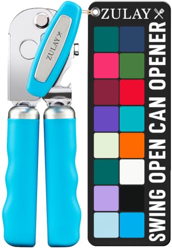 Stainless Steel Swing Open Manual Can Opener Comfortable Grip (Aqua / Swing Open)