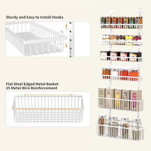 Adjustable Over the Door Organizer (White / 6-Tier)