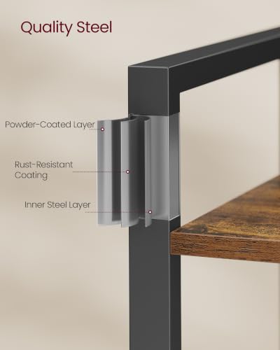 6 Tier Bookshelf (Rustic Brown + Ink Black / 6 Tiers (11.8"D x 26"W) / Without Back Panels)