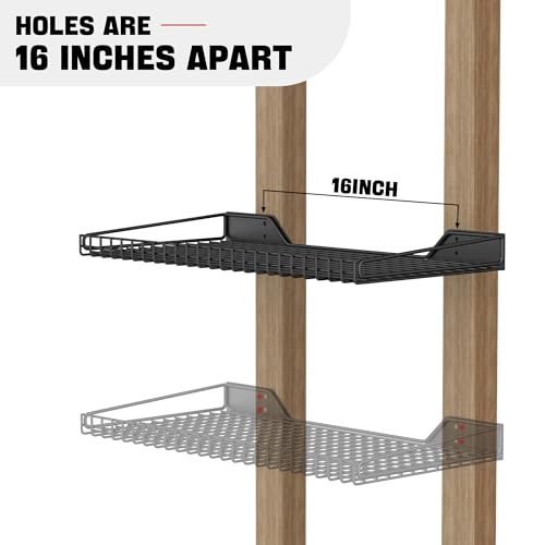 Wall Mounted Storage Shelf for Garage (Black)