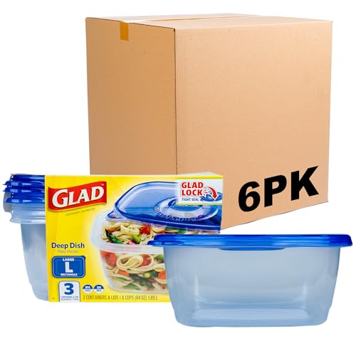 GladWare Deep Dish Food Storage Containers (Rectangle / 64 oz - 18 Count)