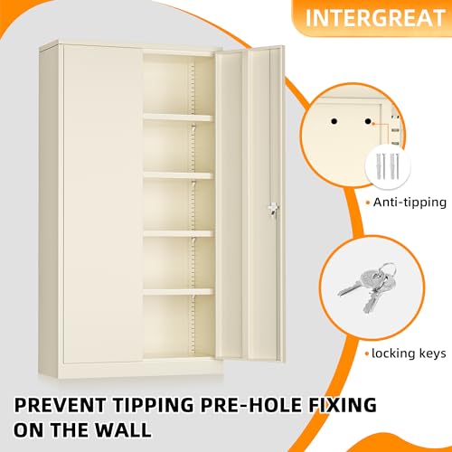 Metal Garage Storage Cabinet (Putty / 72")