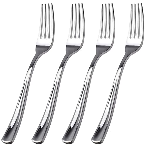 100 Piece Silver Plastic Forks (Silver / 100)