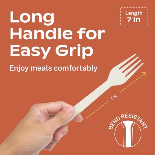 Ivory White Compostable Heavy Duty Silverware Set 340 Pieces Bulk