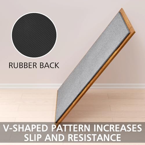 Kitchen Mat Set of 2 PCS (Velvet-grey / 17.3"x47"+17.3"x30" (Set of 2))