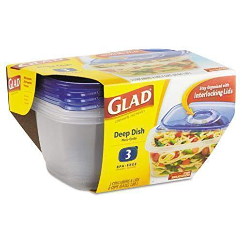 Food Storage Containers (Rectangle / 3 Count (Pack of 1))