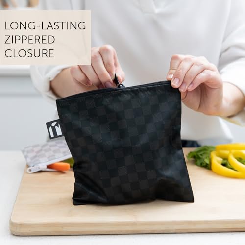 Roamio Reusable Sandwich and Snack Bags (Black & Off White)