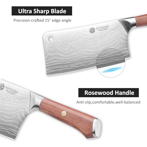 7 Inch Cleaver Knife with Full Tang Rosewood Handle (7 inch cleaver knife)