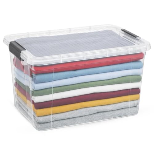 14.7 Quart Clear Plastic Storage Boxes with Lids (14.7 Quart)