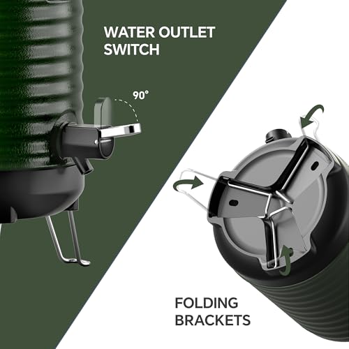Insulated Beverage Dispenser 1.4gal (Green for camping / 179.2 Ounces)