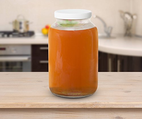 1 Gallon Glass Jar Wide Mouth with Airtight Foam Lined Plastic Lid (Clear / Pack of 4)