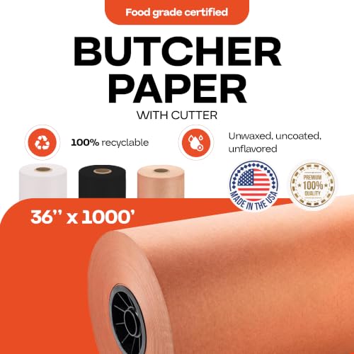 Peach Butcher Paper 36" x 12000" (Peach / 36" X 1000 Feet, 1 Roll)
