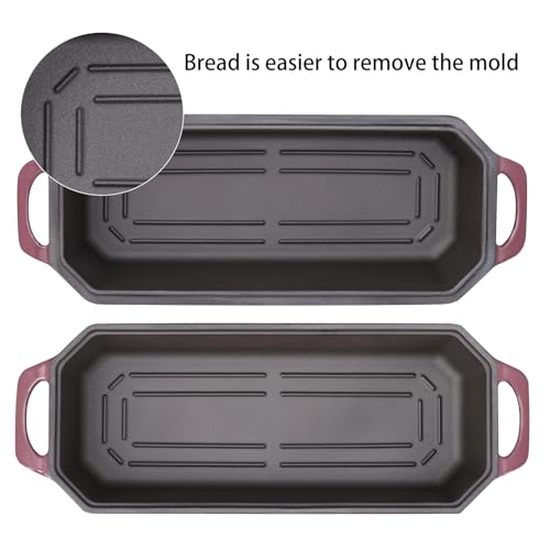 Bread Pan Cast Iron Loaf Pan with Lid Bread Loaf Pan 13x5 Inch Enameled Cast Iron Sourdough Bread Pan