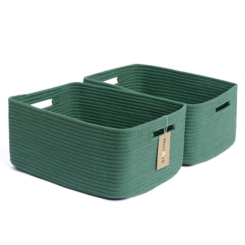 Large Storage Baskets for Shelves (2pcs-L17×W13×H7.5" / Green)