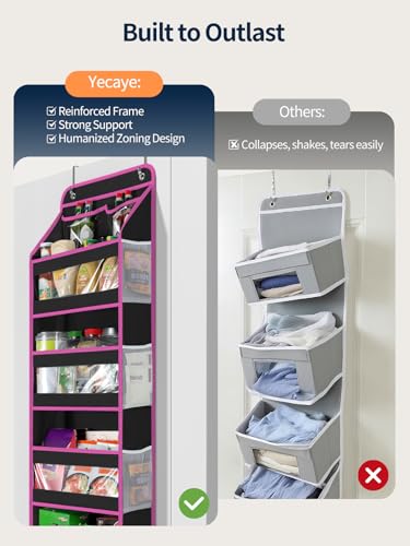 5 Tier Over the Door Organizer (Pink and Black / 5 Tier)