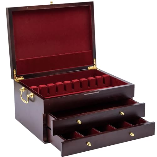 Wooden Silverware Chest without Silverware Three (Brown)