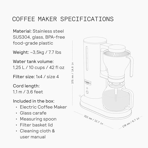 Drip Coffee Maker & Grinder Bundle (Matte Black w/ Coffee Grinder)