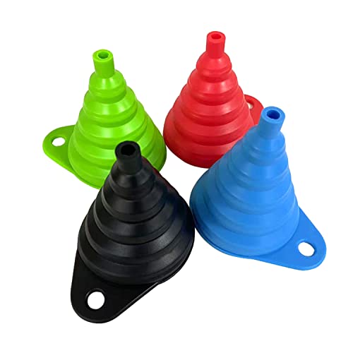 Set of 4 Silicone Collapsible Kitchen Funnel