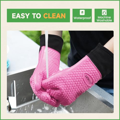 BBQ Gloves Heat Resistant Oven Mitts (2 Count)