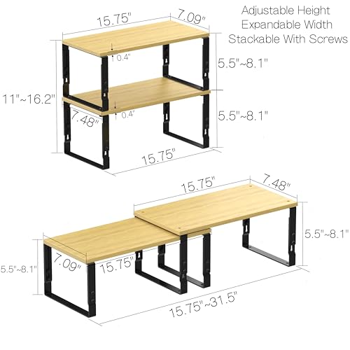 Expandable Kitchen Cabinet Organizer Shelves
